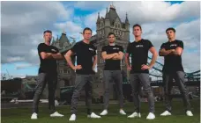  ??  ?? Above: the inaugural Sailgp cricuit will be staged at five venues around the world. Right: the British Sailgp team (from left): Stuart Bithell: Chris Draper; Matt Gotrell; Dylan Fletcher; and Richard Mason