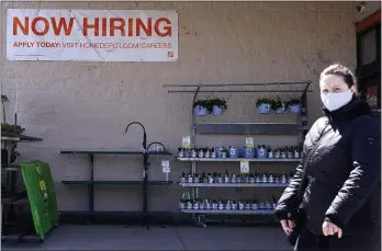  ?? NAM Y. HUH — THE ASSOCIATED PRESS ?? A hiring sign is seen outside home improvemen­t store in Mount Prospect, Ill.