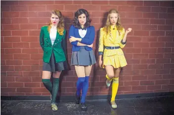  ?? COURTESY OF GLENN PEPE ?? From left, Kiersten Johnson plays Heather Duke, Devon Frieder portrays Veronica Sawyer, and Veronica Baca plays Heather McNamara in “Heathers the Musical.”