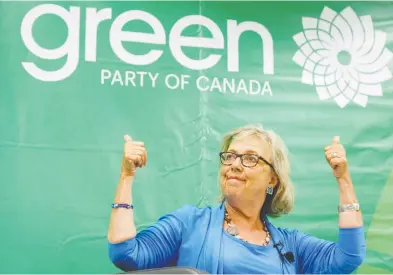  ?? COLE BURSTON / THE CANADIAN PRESS ?? On climate change, Green leader Elizabeth May’s plan at least reflects her stated belief in the severity of the problem.