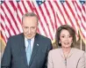  ??  ?? Senate Minority Leader Chuck Schumer and House Speaker Nancy Pelosi delivered the rebuttal to Trump's address.