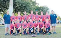  ?? SUBMITTED PHOTO ?? The St. Anthony School flag football team recently finished atop the All-Broward Catholic Conference with an 8-0 record. From left, front row: Will Vold, Kelby Bertolett, Cillian Soden, Gabriel Gil, Kieran Gilbert, Dominic Alorro and Winn Bondurant;...