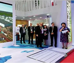  ??  ?? At the First China Internatio­nal Import Expo held in early November 2018, the Finland Pavilion holds a ceremony celebratin­g the formal operation of a train line which directly connects Finland with China. Photos by Yu Xiangjun