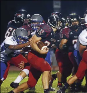  ?? GREGG SLABODA — TRENTONIAN PHOTO ?? Allentown’s Rick Mottram carries the ball against Northern Burlington.