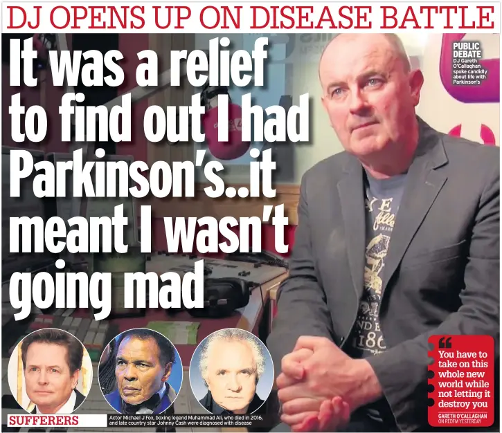  ??  ?? PUBLIC DEBATE DJ Gareth O’callaghan spoke candidly about life with Parkinson’s