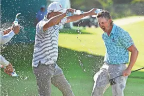  ?? ORLANDO RAMIREZ/GETTY IMAGES ?? Rookie Jake Knapp celebrates Sunday after winning the Mexico Open at Vidanta for his first win in nine PGA Tour tournament­s.