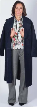  ??  ?? Floral pleated top, £59.99 Grey tweed trousers, £79.99 Large checked coat, £149.99 I’M STILL getting my head round teaming country tweeds with floaty frills — I’m not convinced yet. The fan collar, knife pleating, ribbons and print feel too fussy,...