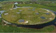 ?? ?? Below:
The LOFAR ‘superterp’. Part of the core of the extended telescope located near Exloo in the Netherland­s