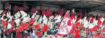  ?? ?? The 608 travelling Kelty fans added noise and colour during the game in Paisley.