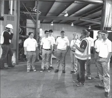  ??  ?? Engineerin­g: Tami Philyaw’s Principles of Engineerin­g class toured Cross Oil in Smackover. Those on the tour included, from left, Smackover High School students Gage Watson, Issac Woollen, Micah Smith, Colby Pearson, Tanner Evans, Taylor Harris, Caleb...