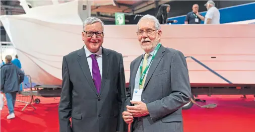  ??  ?? SAFETY FIRST: Fisheries Secretary Fergus Ewing, left, with Scottish Fishermen’s Federation chief executive Bertie Armstrong
