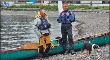 ??  ?? Colin Skeath with his nephew, Davis, will paddle from Strontian on April 30 to circumnavi­gate the UK in an open canoe.