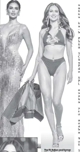  ?? ?? The Fil-Italian and former Miss Philippine­s Earth winner was named Best in Swimsuit at the Miss Universe Philippine­s 2022 finals.