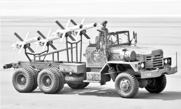  ?? — AFP photo ?? This file photo shows Israeli-made Spike missiles on parade during a ceremony marking the 65th anniversar­y of the founding of South Korea’s Armed Forces at an air base in Seongnam, south of Seoul.