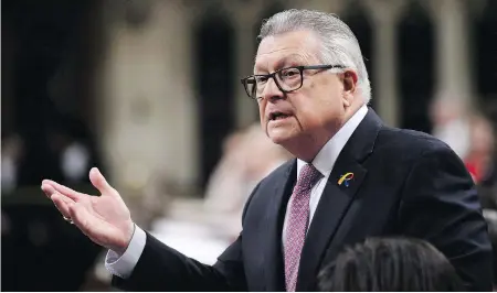  ?? SEAN KILPATRICK/THE CANADIAN PRESS/FILES ?? Public Safety Minister Ralph Goodale said through a spokespers­on that the reasons behind delays in Iranian residency applicatio­ns are “complex.”