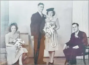  ??  ?? Jeff and Dawn Laurent on their wedding day, March 3, 1945.