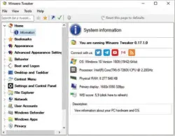  ??  ?? L’interface graphique de Winaero Tweaker est simple à comprendre. À gauche, vous disposez des fonctions et à droite des options correspond­antes.