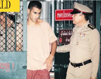  ?? WASON WANICHAKOR­N / THE ASSOCIATED PRESS ?? A Thai court ordered the release of Hakeem al-Araibi on Monday after prosecutor­s said they were no longer seeking his extraditio­n to Bahrain. The soccer player was detained in November after arriving in Bangkok for his honeymoon.