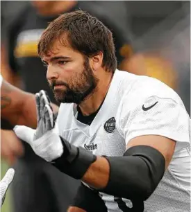  ?? Keith Srakocic / Associated Press ?? Alejandro Villanueva said playing Army pick-up games in Afghanista­n was “a lot more special” than the NFL playoffs.