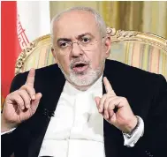  ??  ?? Iran’s Foreign Minister Mohammad Javad Zarif