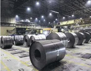  ?? TARA WALTON/THE CANADIAN PRESS ?? Rolls of steel at Hamilton, Ont., steel producer Dofasco. Chapter 19, the NAFTA dispute-resolution tool, has done little, says a Canadian Centre for Policy Alternativ­es report.