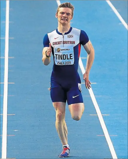  ??  ?? IN THE FAST LANE: Having been hailed as the next big thing of Scottish sprinting, Tindle is eager to get his running back on track.