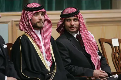  ?? AP Photo/Mohammad abu Ghosh, File ?? ■ In this Tuesday, Nov. 28, 2006, file photo, Prince Hamza Bin Al-Hussein, right, and Prince Hashem Bin Al-Hussein, left, brothers King Abdullah II of Jordan, attend the opening of the parliament in Amman, Jordan. Prince Hamza, the half-brother of Jordan's King Abdullah II, said he has been placed under house arrest. in a videotaped statement late Saturday, April 3, 2021.