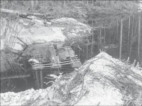  ?? (GDF photo) ?? An engine sitting on a makeshift platform in the Kaieteur National Park