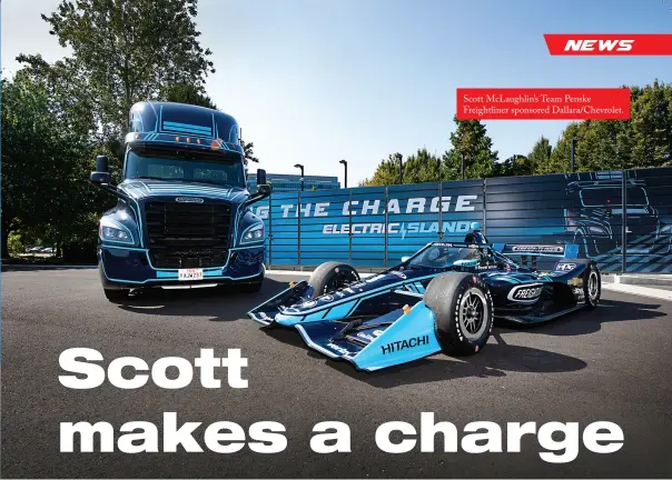  ?? ?? Scott Mclaughlin’s Team Penske Freightlin­er sponsored Dallara/chevrolet.