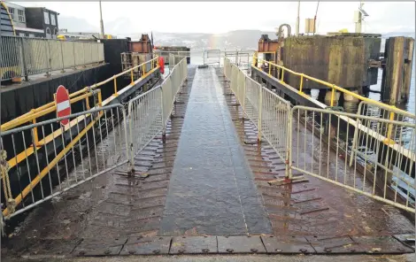  ??  ?? The 48-year-old linkspan at Gourock and the support structures will be repaired at a cost of £2.5 million.