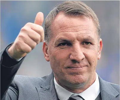  ?? Picture: Getty. ?? Brendan Rodgers is on the verge of an unpreceden­ted double treble.