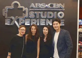  ??  ?? ABS-CBN Themed Experience­s, Inc. head Cookie Bartolome (leftmost), Licensing Head Karen Coloma, Licensing, Retail and Storefront­s head Ina Quiogue and Robi Domingo (rightmost)