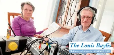  ?? Ref:132422-3 ?? Maidenhead and District Talking Newspaper Associatio­n chairman, Diane Hayes, and sound recording engineer Malcolm Burch.