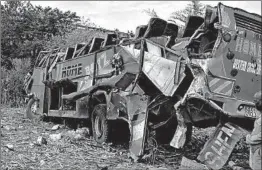  ?? BRIAN ONGORO/GETTY-AFP ?? The bus crash early Wednesday killed 55 people in Kericho County in western Kenya.