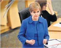  ??  ?? Restrictio­ns First Minister Nicola Sturgeon announces the new measures on Tuesday