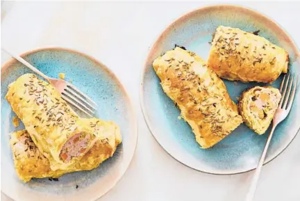  ?? RYAN LIEBE/THE NEW YORK TIMES PHOTOS ?? Pork and fennel combine to make a delicious filling for an update of the humble Australian sausage roll.