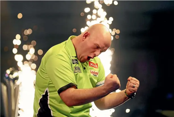  ?? BRYN LENNON/GETTY IMAGES ?? There’s been plenty to shout about in Michael van Gerwen’s outstandin­g darts career.