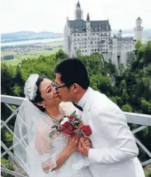  ?? Photo: Reuters ?? Foreign knot: A Chinese couple after marrying in Germany. Many Asians like getting married in Europe but Europeans are not so keen.