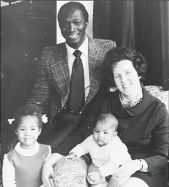  ??  ?? Golda Rosheuvel’s family. Her father, Siegfried Rosheuvel, a Guyanese priest, met her mother, Judith Evans and her younger brother, in Barbados.