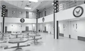  ?? [CHRIS LANDSBERGE­R/ THE OKLAHOMAN] ?? The renovated inmate pod at the Oklahoma County Jail will address unique needs of current and former military booked into the facility.