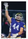  ?? ( Special to the NWA Democrat-Gazette/David Beach) ?? Junior linebacker Kaden Henley (44) of Shiloh Christian will lead the Saints against Rivercrest in the Class 4A state championsh­ip game Saturday.