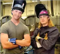  ?? SUBMITTED ?? Jay Tee Young, left, and Zack Groves, alums of Southside High School, recently found a career path in welding, thanks to classes at the University of Arkansas Community College at Batesville.