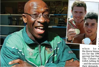  ??  ?? MIdaS TOuCH: Cuban boxing coach Nicolás Cruz Hernandez and, inset, Irish Olympic medal winners Michael Carruth and Wayne McCullough