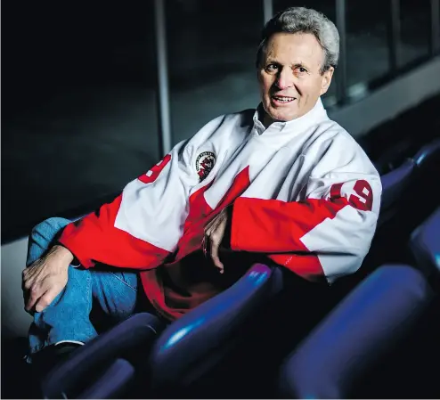  ?? NATHAN DENETTE / THE CANADIAN PRESS ?? Paul Henderson, the man who scored the greatest goal in Canadian hockey history to win the famed Summit Series in 1972, considers himself “a very fortunate guy” after celebratin­g his 75th birthday on Sunday.