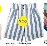  ?? ?? Linen shorts, Boden, £60 185g