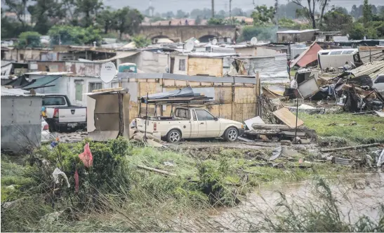 ?? Picture: Alet Pretorius ?? AFTERMATH. An area in Eerste Fabriek informal settlement in Mamelodi after floods damaged more than 700 shacks, leaving residents stranded and having lost their possession­s.