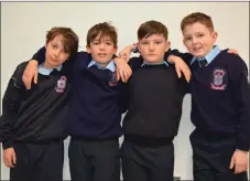  ??  ?? Tom Stack, Timmy McElligot, Jamie O’ Shea and Aaron McGowen from Ardfert NS pictured at Siamsa on Friday.