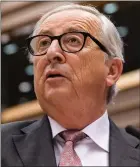  ??  ?? „ EU Commission President JeanClaude Juncker addresses members of the European Parliament on Brexit during a session in Brussels yesterday.