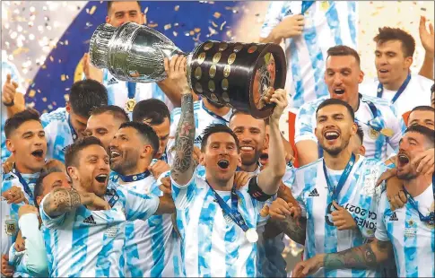  ?? AFP ?? CAMPEONES. La selección argentina, defensora del título, enfrentará en la próxima Copa América a combinados de la Concacaf.