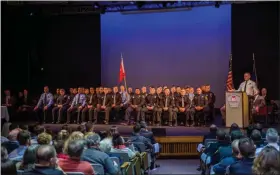  ?? SUBMITTED PHOTOS BY CHLOE ELMER ?? Thirty-five cadets graduated recently from Montgomery County Community College’s Municipal Police Academy. Since 1973, the Police Academy has trained more than 3,500 cadets, who serve communitie­s throughout Montgomery County and the region.
